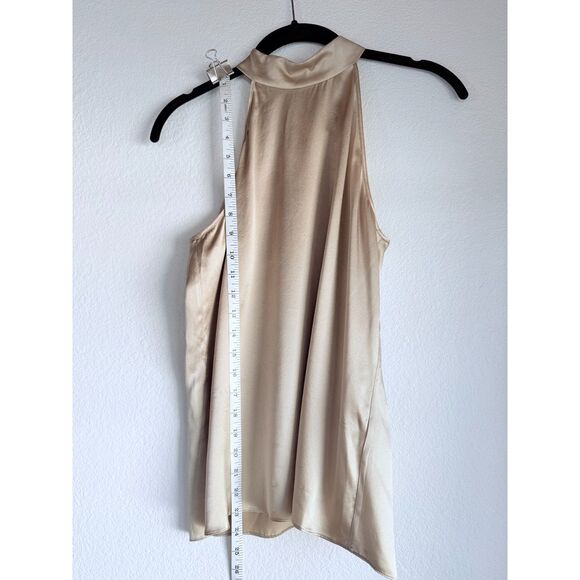 NWT Nili Lotan Vara Lightweight Silk Halter Neck Blouse in Khaki Beige Size 2 - Picture 10 of 11
